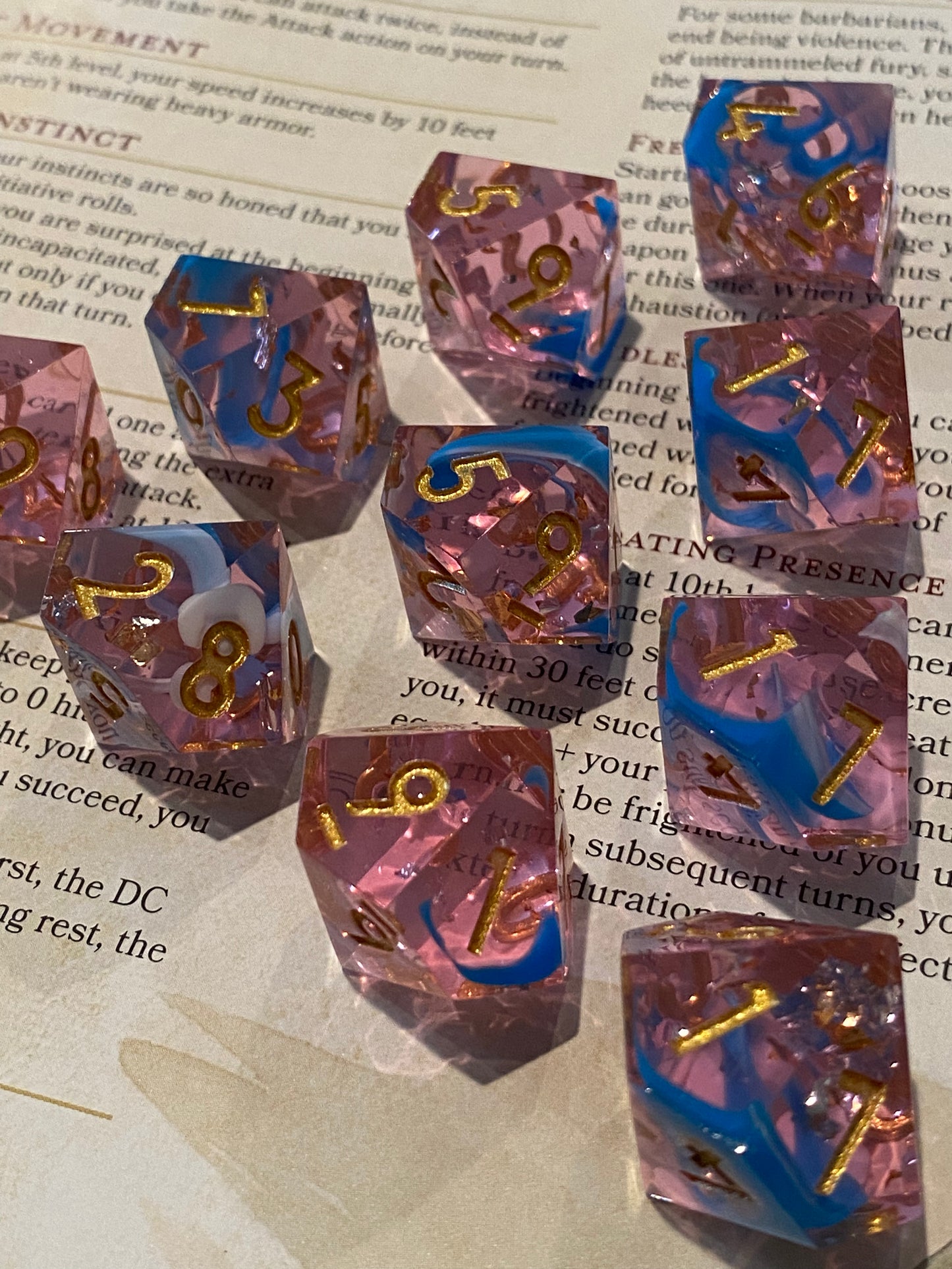 D10 Sharp Edge Sets - Specialty Offering - 10 or 5 Piece Sets - New Styles Added - RPGs, DnD, Pathfinder, Vampire