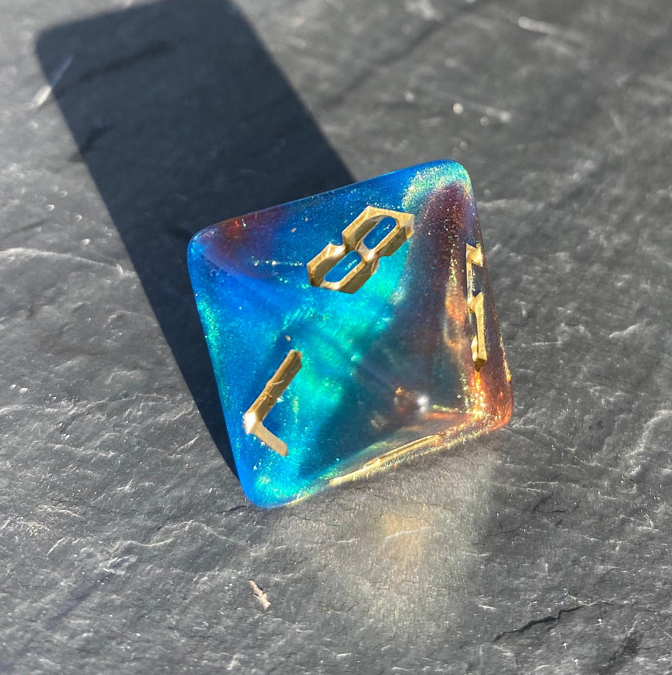 True Seeing - Tri-Color Acrylic Shimmering Glitter Set - Blended Blue/Red/Gray - White or Gold Ink- D&D, TTRPGs