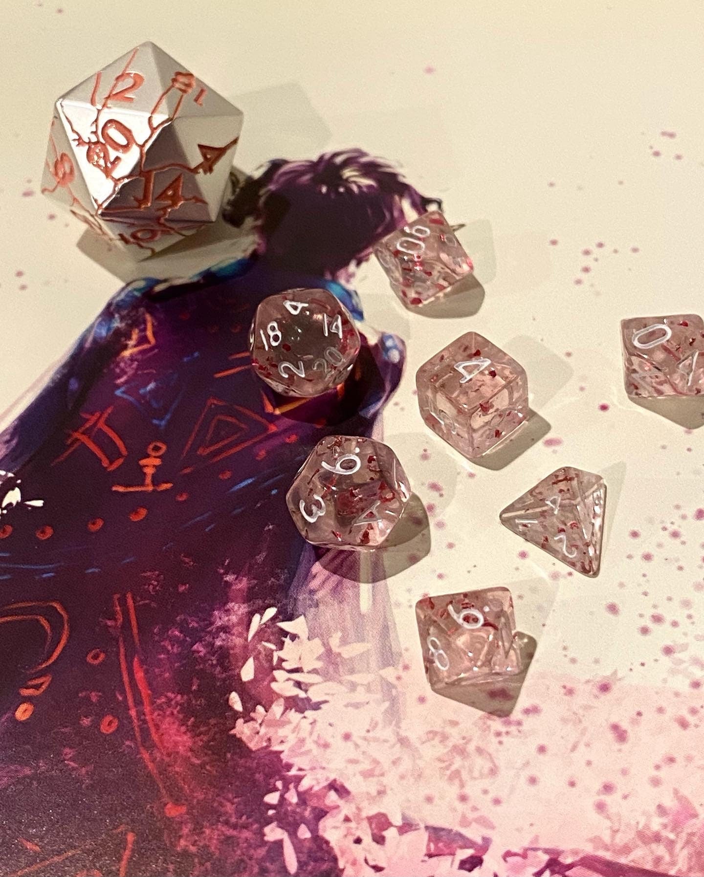 Minor Illusion- MICRO MINI 7 Piece Dice Set - MYSTERY sets - Random Color Selection- Full Matching Set - DnD, TTRPGs