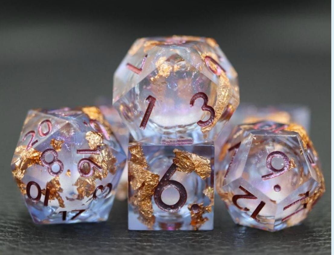 Celestial: The Divine - Liquid Core FULL 7 Piece Set- Pure Translucent w/ Copper Flakes and Swirling Pearlescent Glitter- Read Description