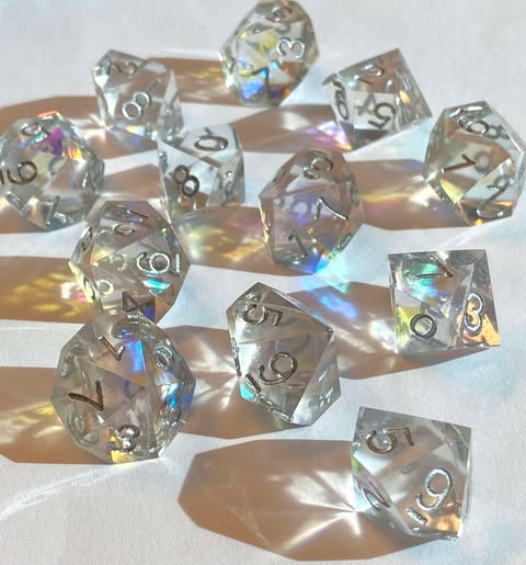 Dunamancy- Special D10 Sets - Sharp Edge Translucent Resin- Iridescent ...
