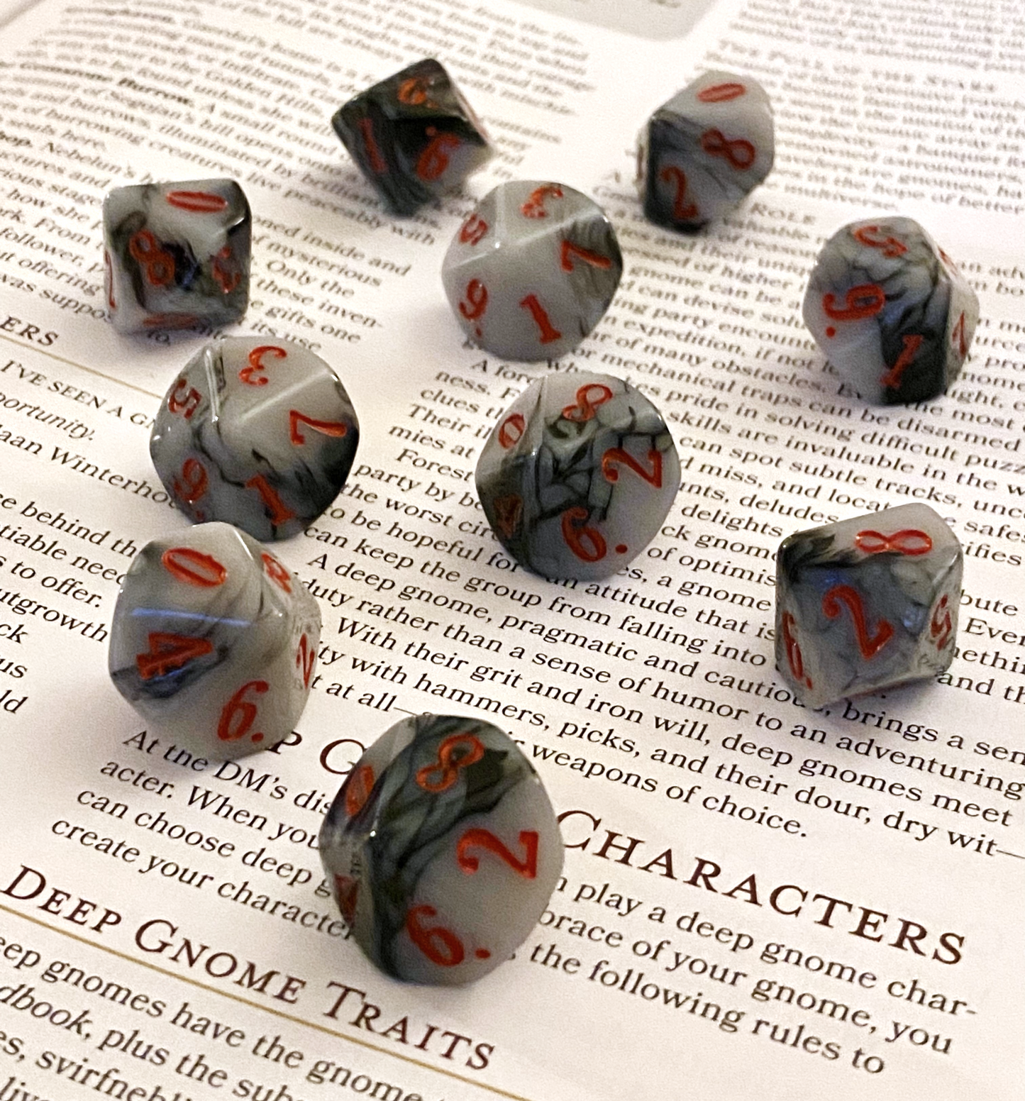 D10 Acrylic Sets - Specialty Offering - 10 or 5 Piece Sets - New Styles Added - RPGs, DnD, Pathfinder, Vampire