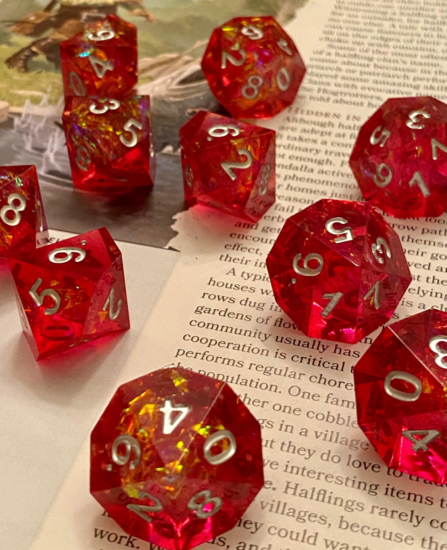 D10 Sharp Edge Sets - Specialty Offering - 10 or 5 Piece Sets - New Styles Added - RPGs, DnD, Pathfinder, Vampire